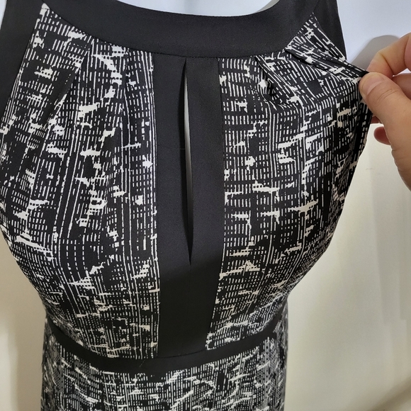 WHBM Maxi Halter Dress Black & White Pattern Size 00 - Picture 4 of 8